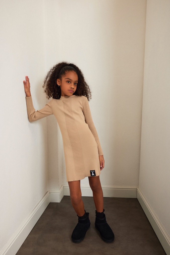 Beige Jurk 'Smoke Gray'